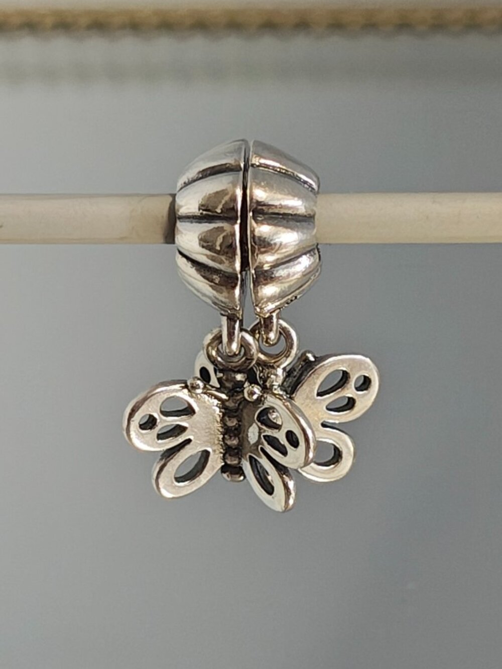 Authentic Retired Pandora Friends Forever Butterfly Dangle Charm – Style 790531